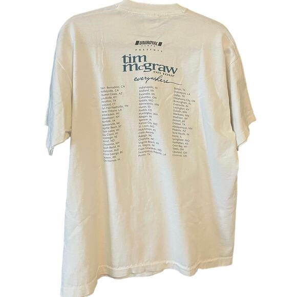 Vintage 90s Tim McGraw Everywhere 1997 Tour Road Dog Single Stitch Shirt XL - Picture 3 of 3